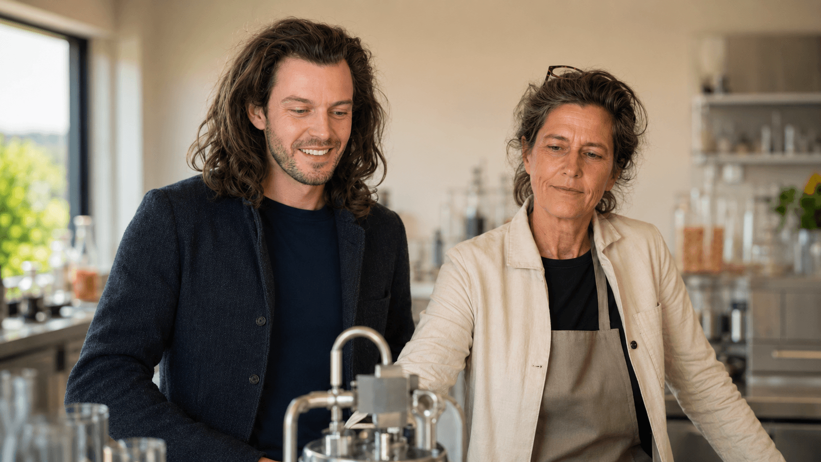Tobias Singer und Stephanie Krückeberg im Vitaresorp®-Labor in Schwarzenfeld